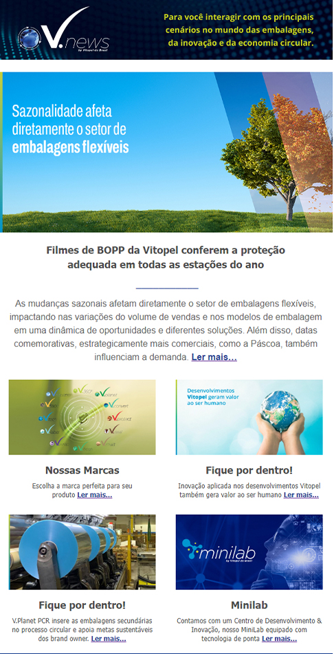 Filmes de BOPP da Vitopel conferem a proteção adequada em todas as estações do ano